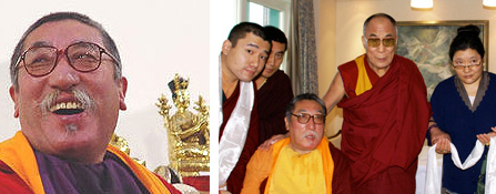 Mipham Rinpoche im Buddhistischen Zentrum Hamburg (l.); S.H. Dalai Lama und Mipham Rinpoche in Hamburg (r.)<br /><br />